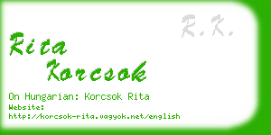 rita korcsok business card